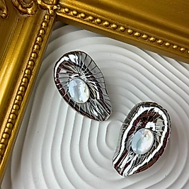 İnci Detaylı Gümüş Form Küpe | Mev’Ahenk Collection