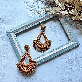 Hasır Damla Formlu Küpe I Mev'Art Collection