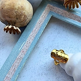 Hilal ve Yıldız Desenli Kubbeli Yüzük I Me'VintAge Collection