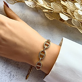 Nazar Boncuklu Zarif Bileklik 21-18 cm | Mev'Altın Collection