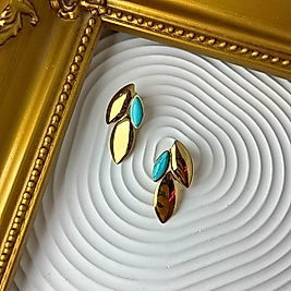 Firuze Yaprak Küpe | Mev'Ahenk Collection