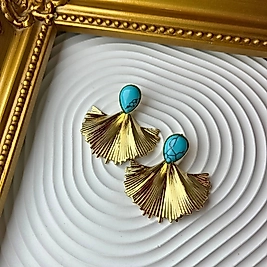 Firuze Damla Yelpaze Küpe | Mev'Ahenk Collection