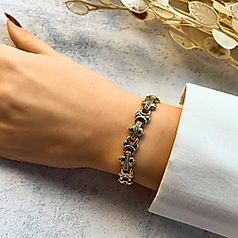 Desenli Kordon Bileklik  19,5-17 cm | Mev'Altın Collection