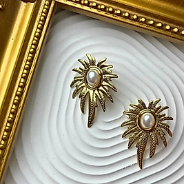 İncili Palmiye Küpe | Mev'Ahenk Collection