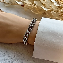 Kalın Zincir Bileklik 20-17 cm | Mev'Altın Collection