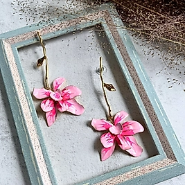 Şeker Orkide Küpe I Mev'Art Collection