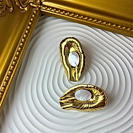 İnci Detaylı Gümüş Form Küpe | Mev’Ahenk Collection