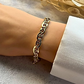 Sarmal Taş Detaylı Bileklik  19,5-17 cm | Mev'Altın Collection