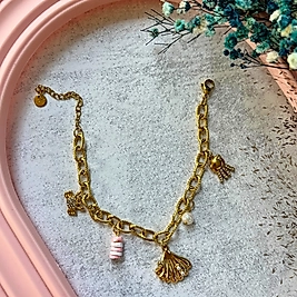 Gold Şeker ve Deniz Detaylı Çelik Bileklik | Mev’ADA Collection