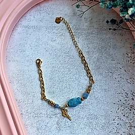 Balık Figürlü Turkuaz Lav Taşlı Bileklik I Mev'ADA Collection