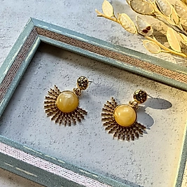 Amber Işıltısı Küpe I Mev'Art Collection