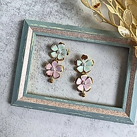 Pastel Çiçek Küpe I Mev'Art Collection